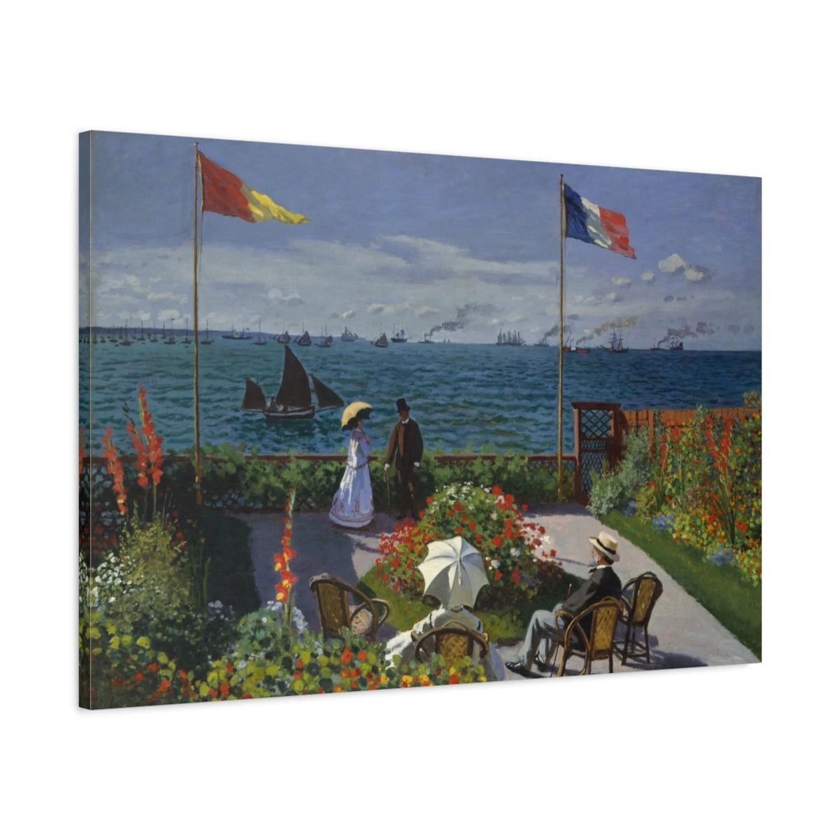 Tableau Le Jardin à Sainte-Adresse – Claude Monet - toile 3D avec bords imprimés - Art Virtuoso