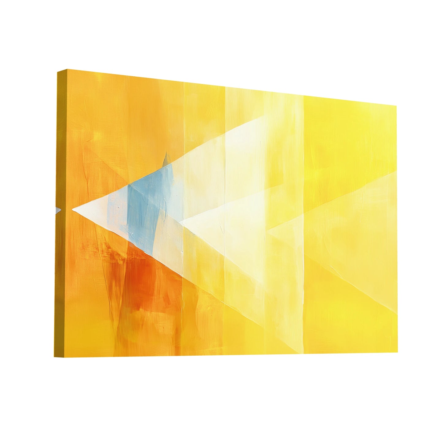 Product Hero 3D WebP Tableau Jaune Abstrait : Prisme Solaire - Art Virtuoso