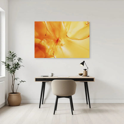 Tableau Color Field jaune citron dans un bureau créatif Art Virtuoso