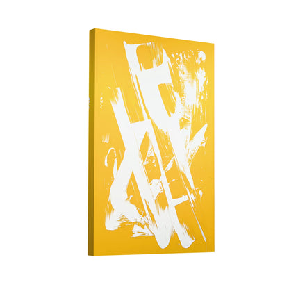 Product Hero 3D WebP Tableau Jaune et Blanc : Gestuelle Solaire - Art Virtuoso