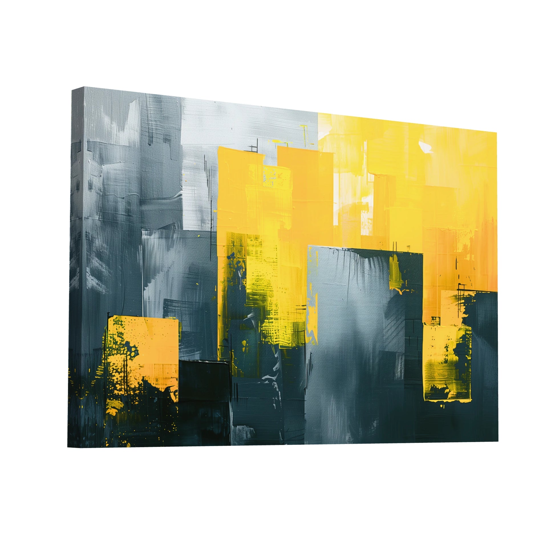 Product Hero 3D WebP Tableau Jaune et Gris - Color Field - Art Virtuoso