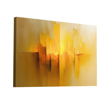 Product Hero 3D WebP Tableau Jaune Ocre : Horizons Dorés - Art Virtuoso