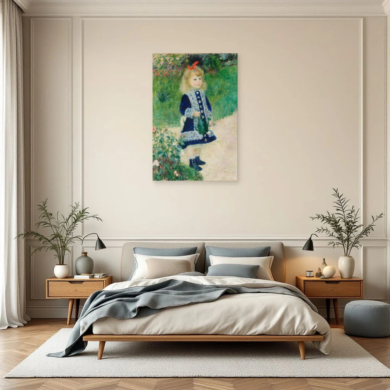 Tableau Jeune fille à l’arrosoir – Pierre-Auguste Renoir dans une chambre - Art Virtuoso