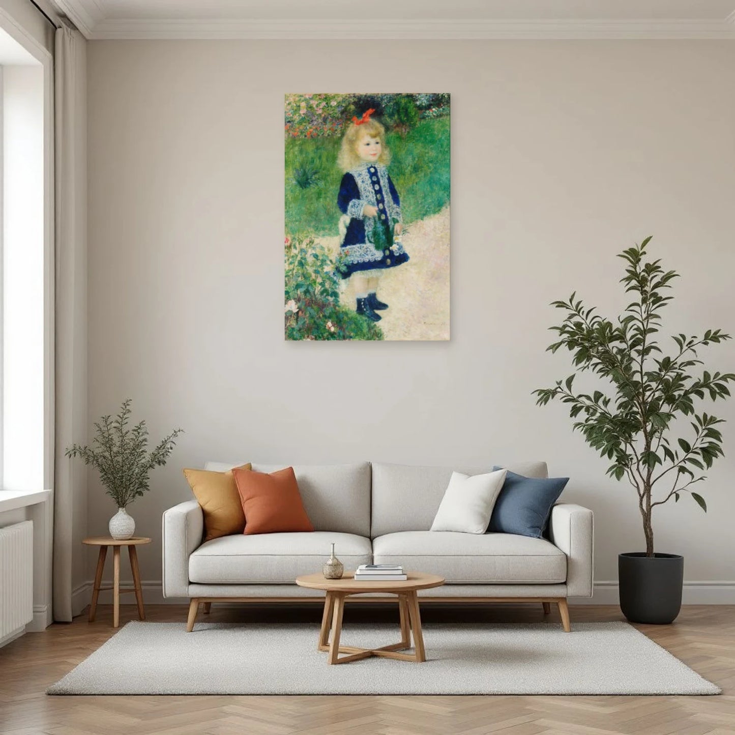 Tableau Jeune fille à l’arrosoir – Pierre-Auguste Renoir dans un salon - Art Virtuoso