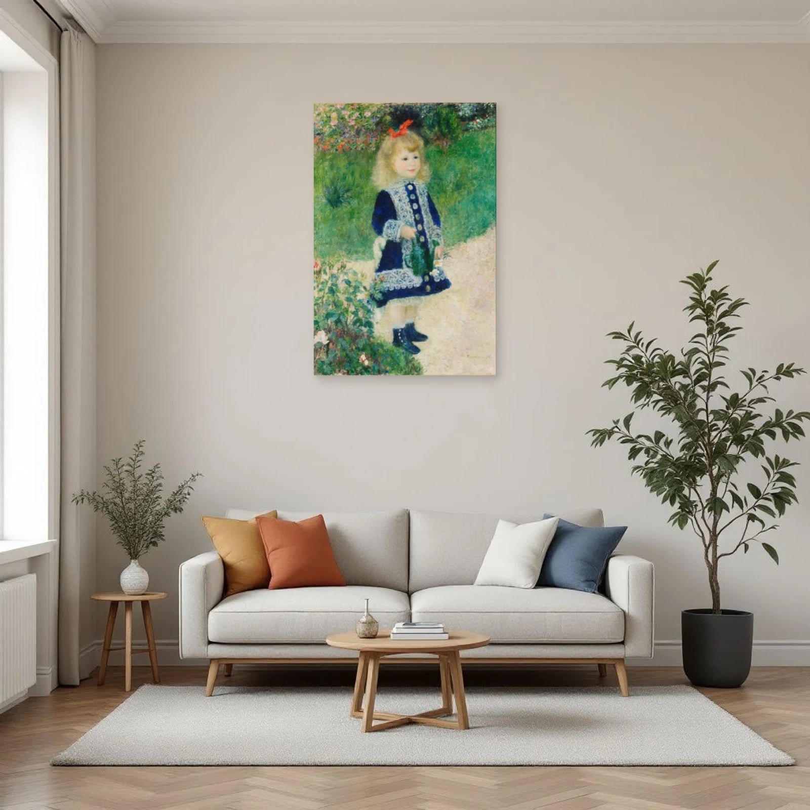 Tableau Jeune fille à l’arrosoir – Pierre-Auguste Renoir dans un salon - Art Virtuoso