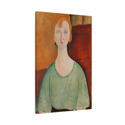 Tableau Jeune fille au chemisier vert – Amedeo Modigliani - toile 3D avec bords imprimés - Art Virtuoso