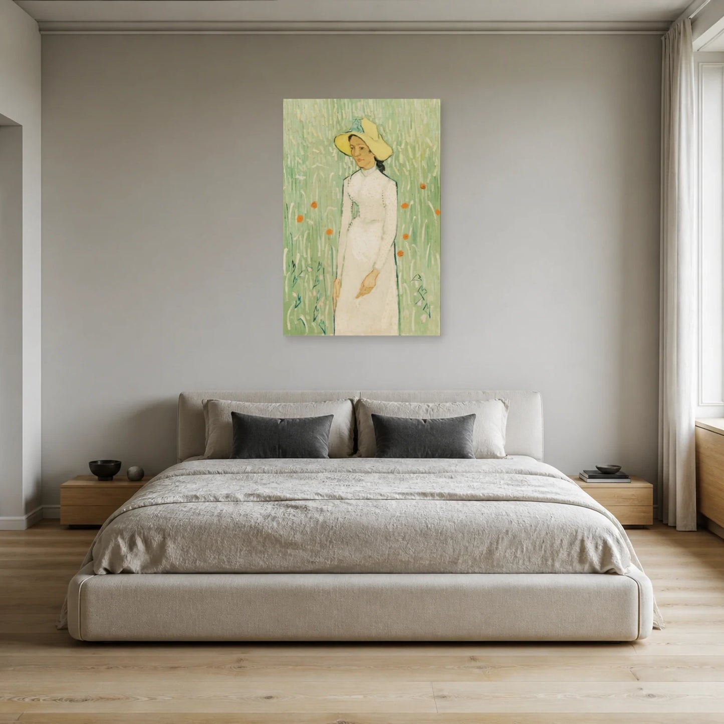 Tableau Jeune fille en blanc – Vincent van Gogh dans une chambre - Art Virtuoso
