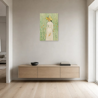 Tableau Jeune fille en blanc – Vincent van Gogh dans une entrée ou un couloir - Art Virtuoso