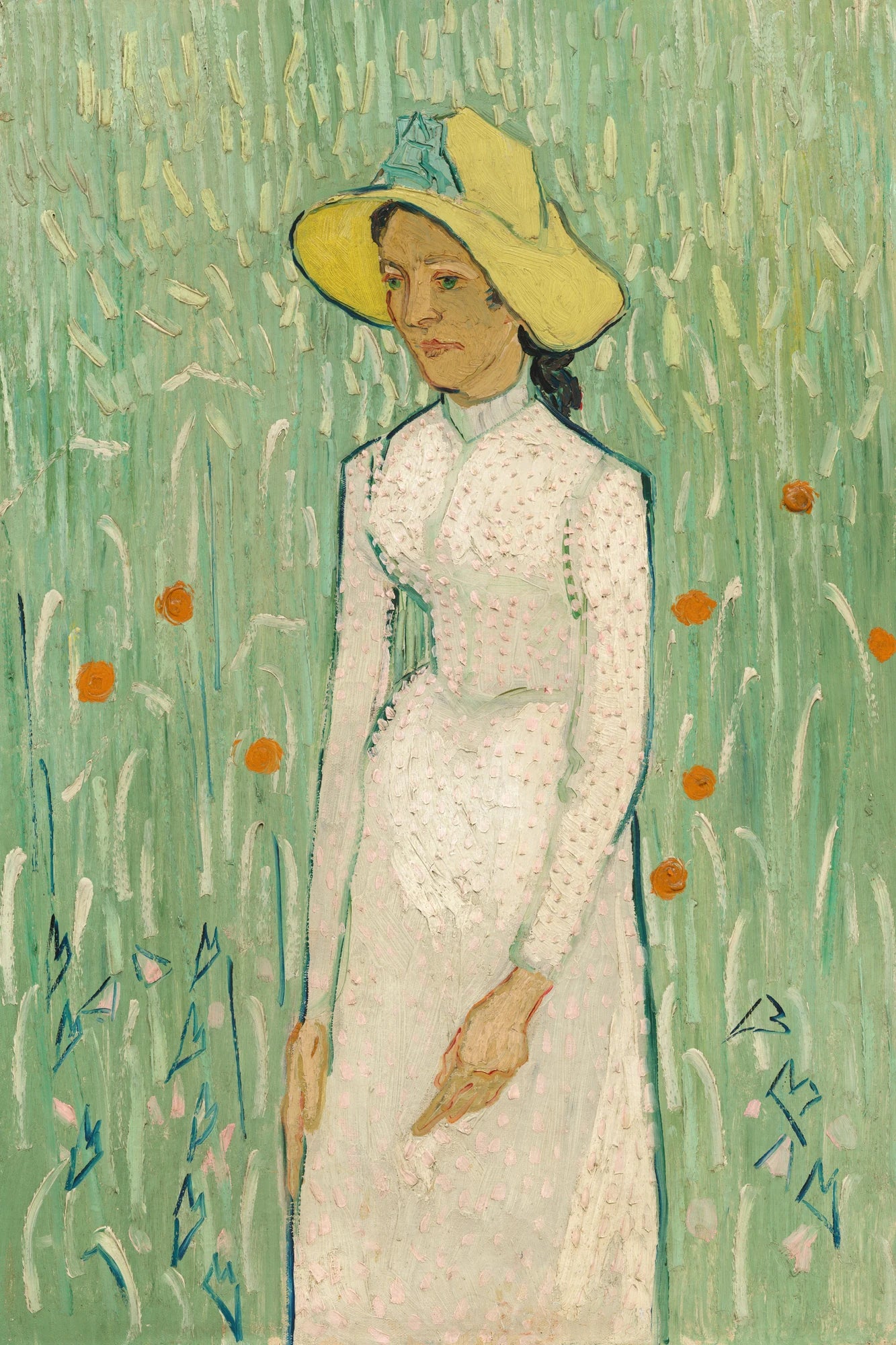 Tableau Jeune fille en blanc – Vincent van Gogh – reproduction sur toile, format S