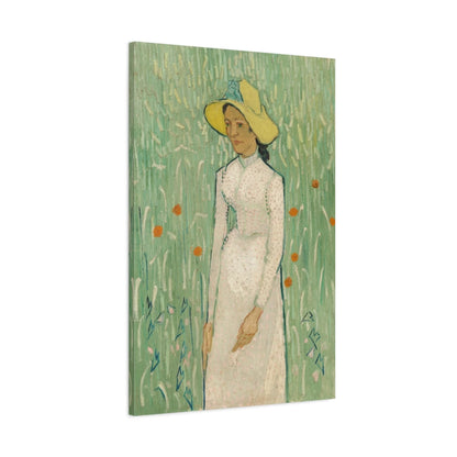 Tableau Jeune fille en blanc – Vincent van Gogh - toile 3D avec bords imprimés - Art Virtuoso