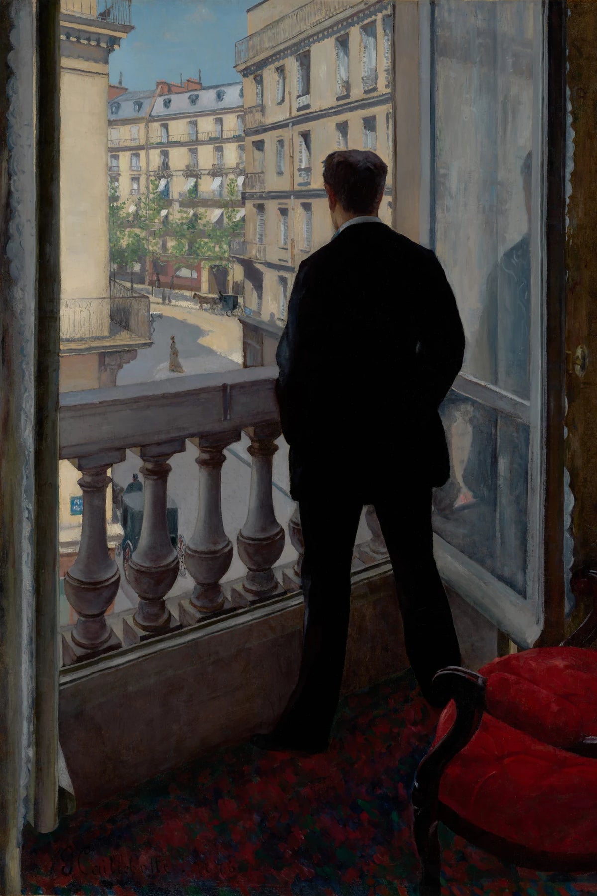 Tableau Jeune Homme à sa fenêtre – Gustave Caillebotte - impression sur toile, format L