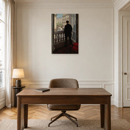 Tableau Jeune Homme à sa fenêtre de Caillebotte dans un bureau - Art Virtuoso