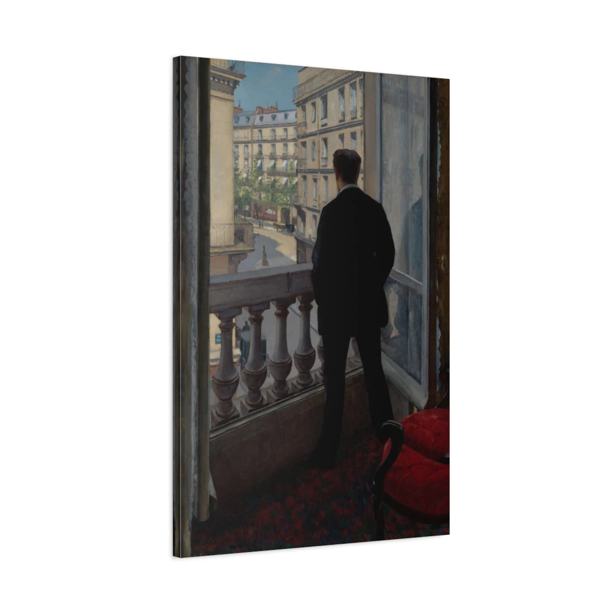 Tableau Jeune Homme à sa fenêtre de Caillebotte - toile 3D avec bords imprimés - Art Virtuoso