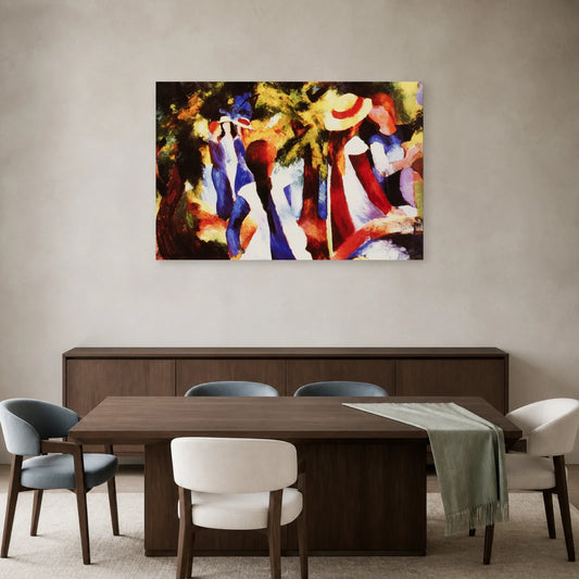 Tableau Jeunes filles sous les arbres – August Macke dans une salle à manger - Art Virtuoso