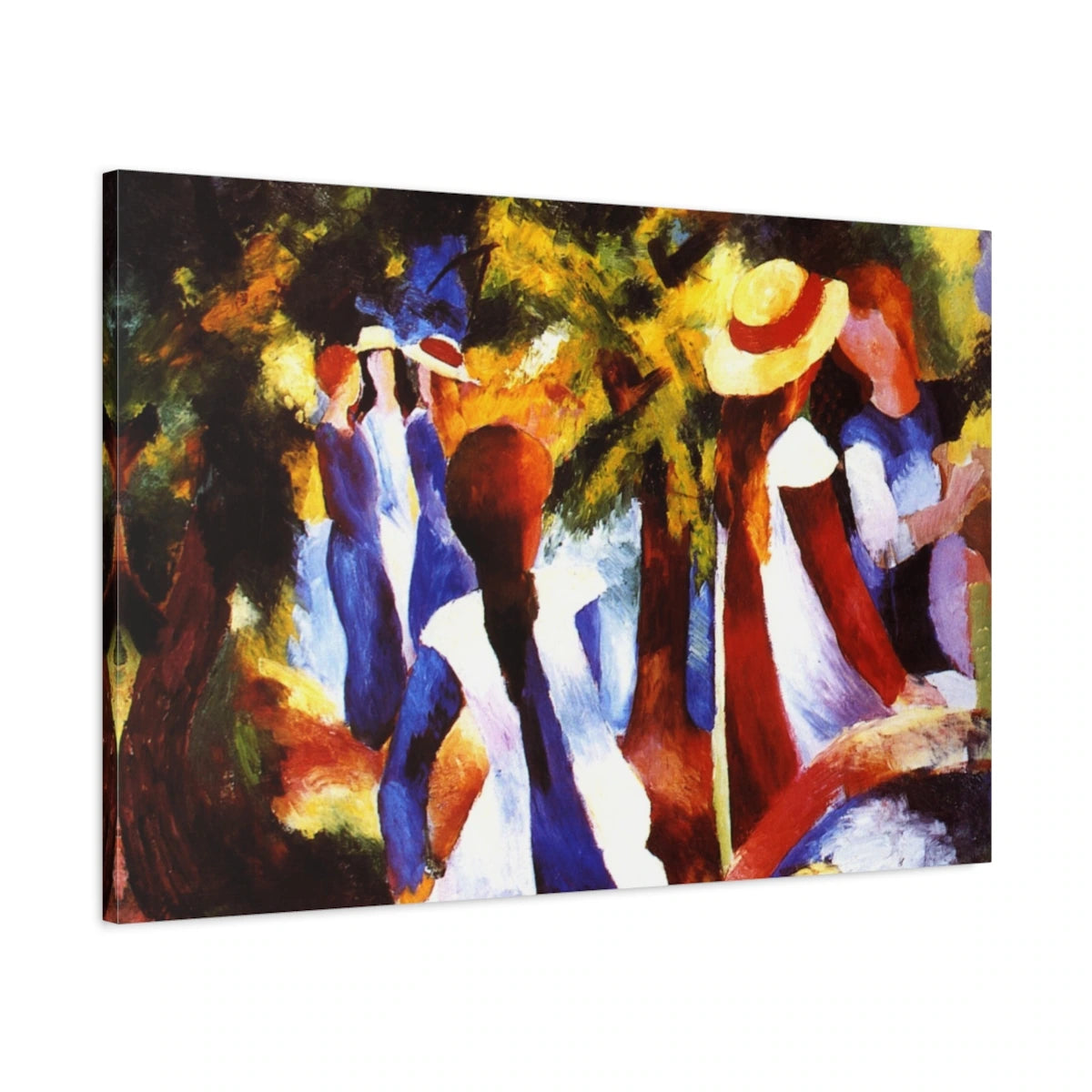 Tableau Jeunes filles sous les arbres – August Macke - toile 3D avec bords imprimés - Art Virtuoso
