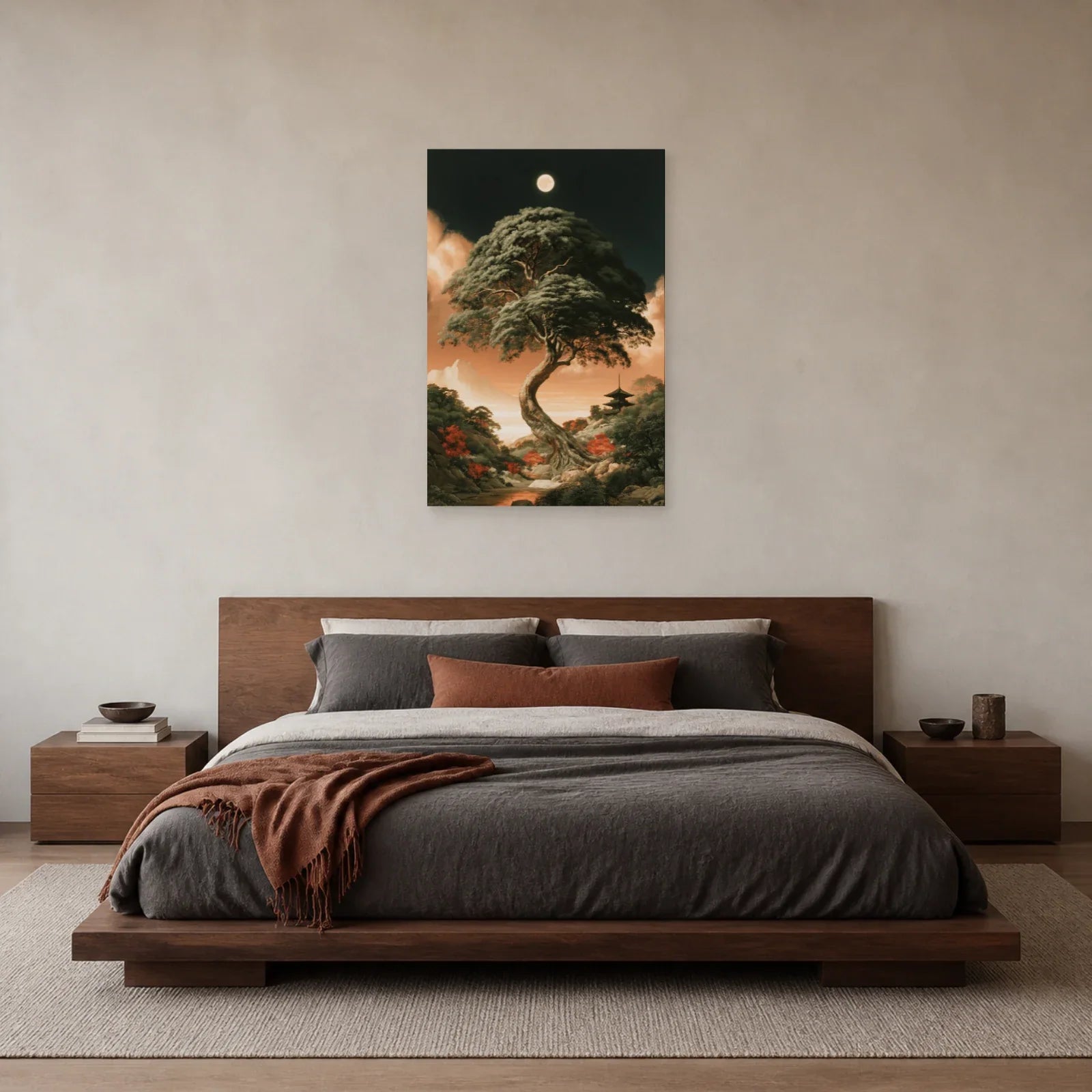 Tableau Jianmu Arbre Cosmique Chinois présenté dans une chambre - Art Virtuoso