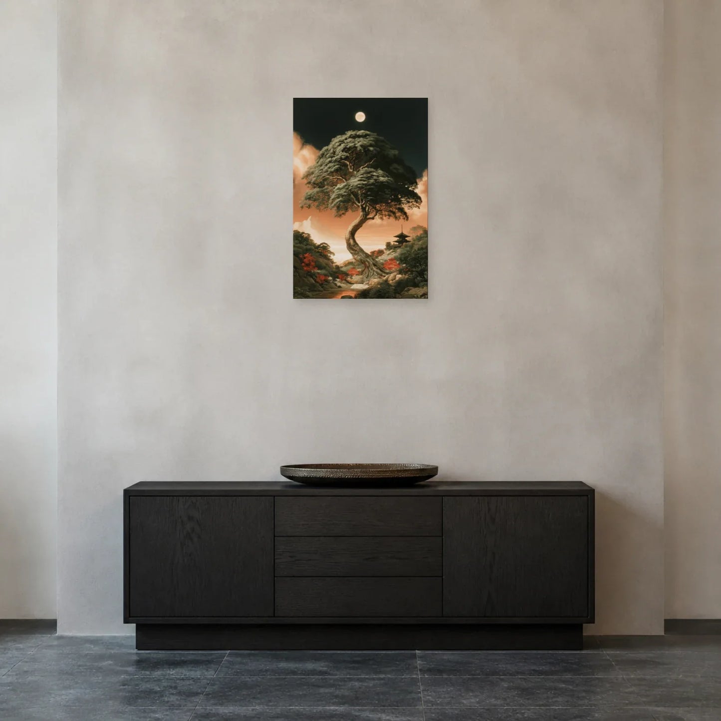 Tableau Jianmu Arbre Cosmique Chinois présenté dans une entrée - Art Virtuoso