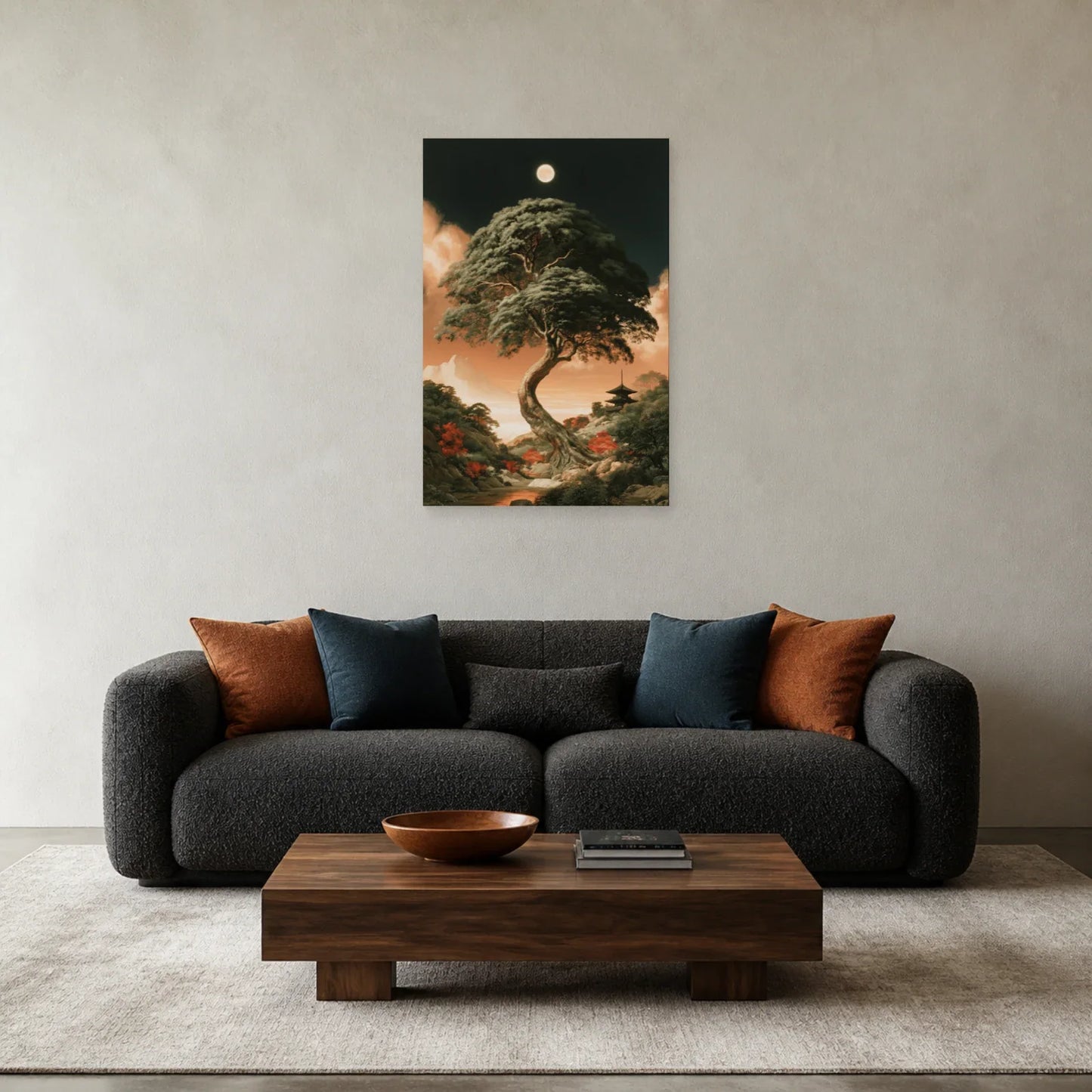 Tableau Jianmu Arbre Cosmique Chinois présenté dans un salon - Art Virtuoso