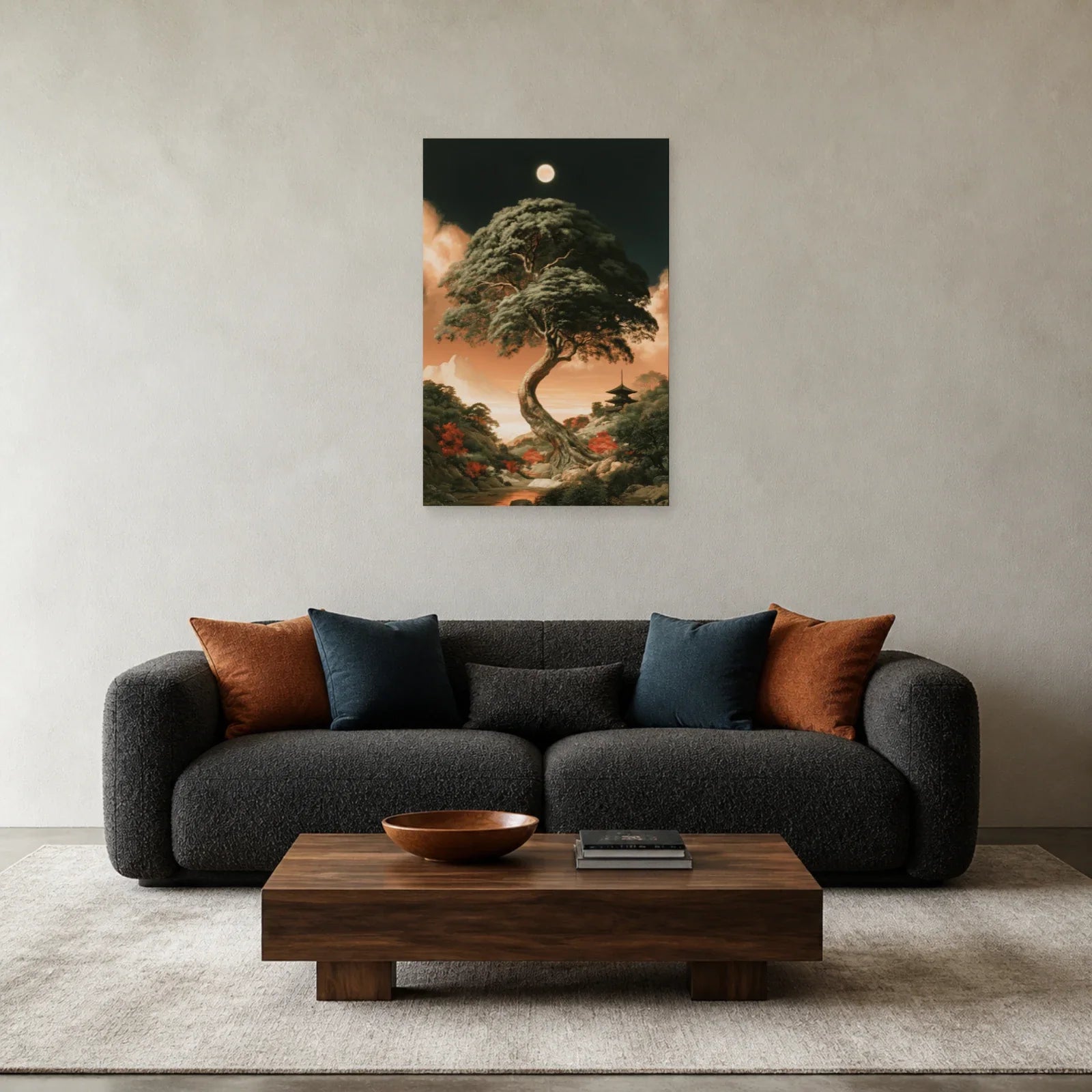 Tableau Jianmu Arbre Cosmique Chinois présenté dans un salon - Art Virtuoso
