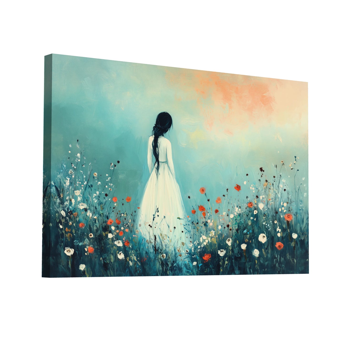 Product Hero 3D WebP Tableau Jolie Reverie au Jardin Bleu - Art Virtuoso