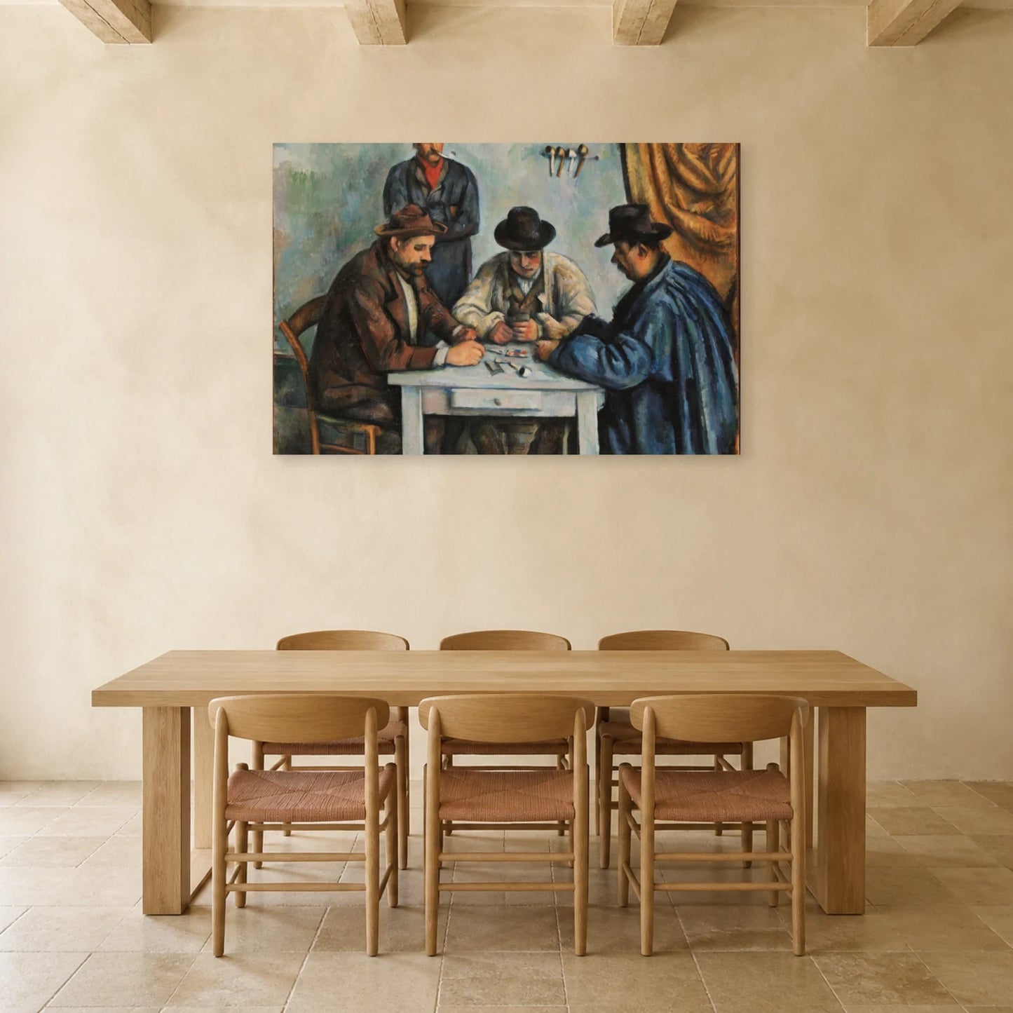 Tableau Les Joueurs de cartes – Paul Cézanne dans une salle à manger - Art Virtuoso