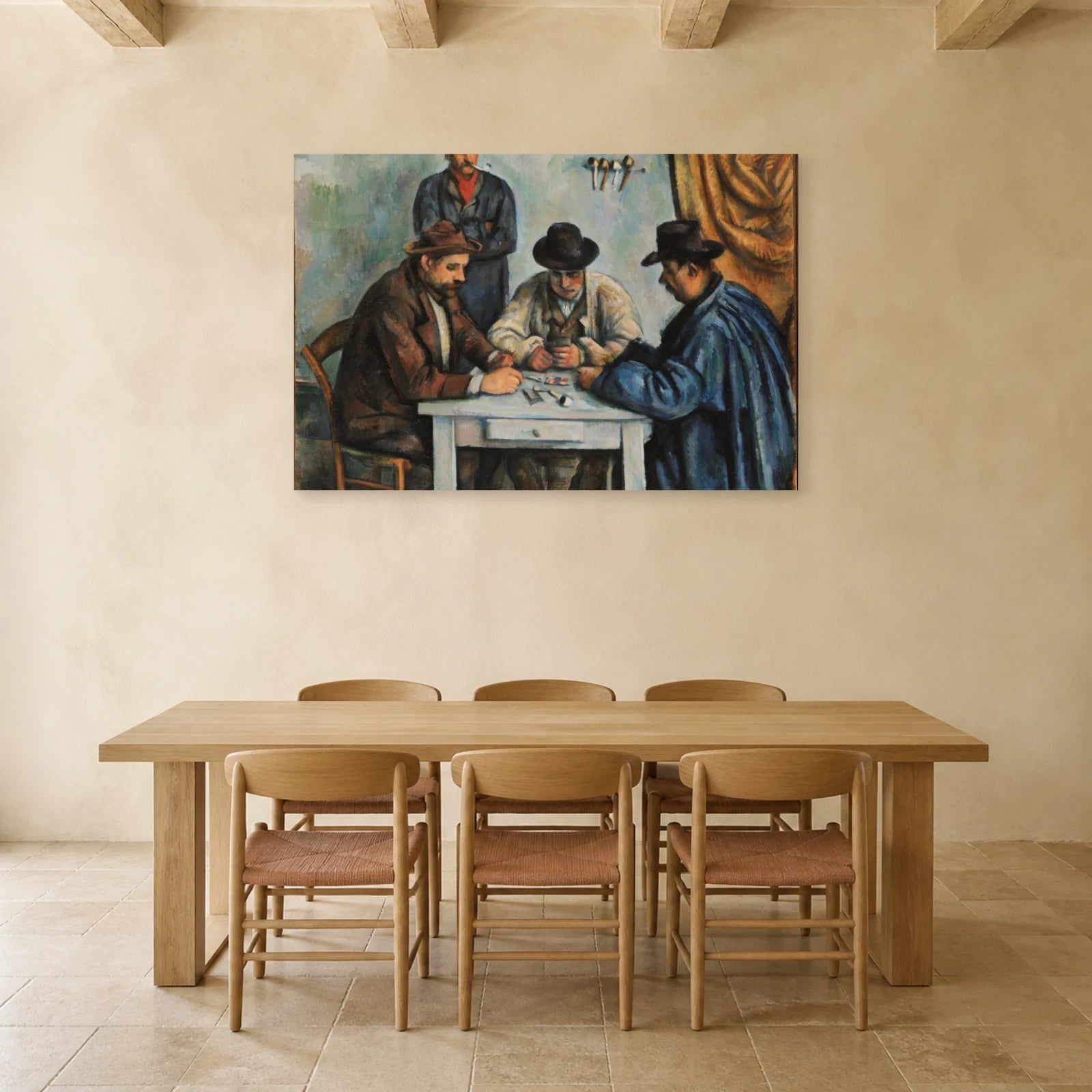 Tableau Les Joueurs de cartes – Paul Cézanne dans une salle à manger - Art Virtuoso