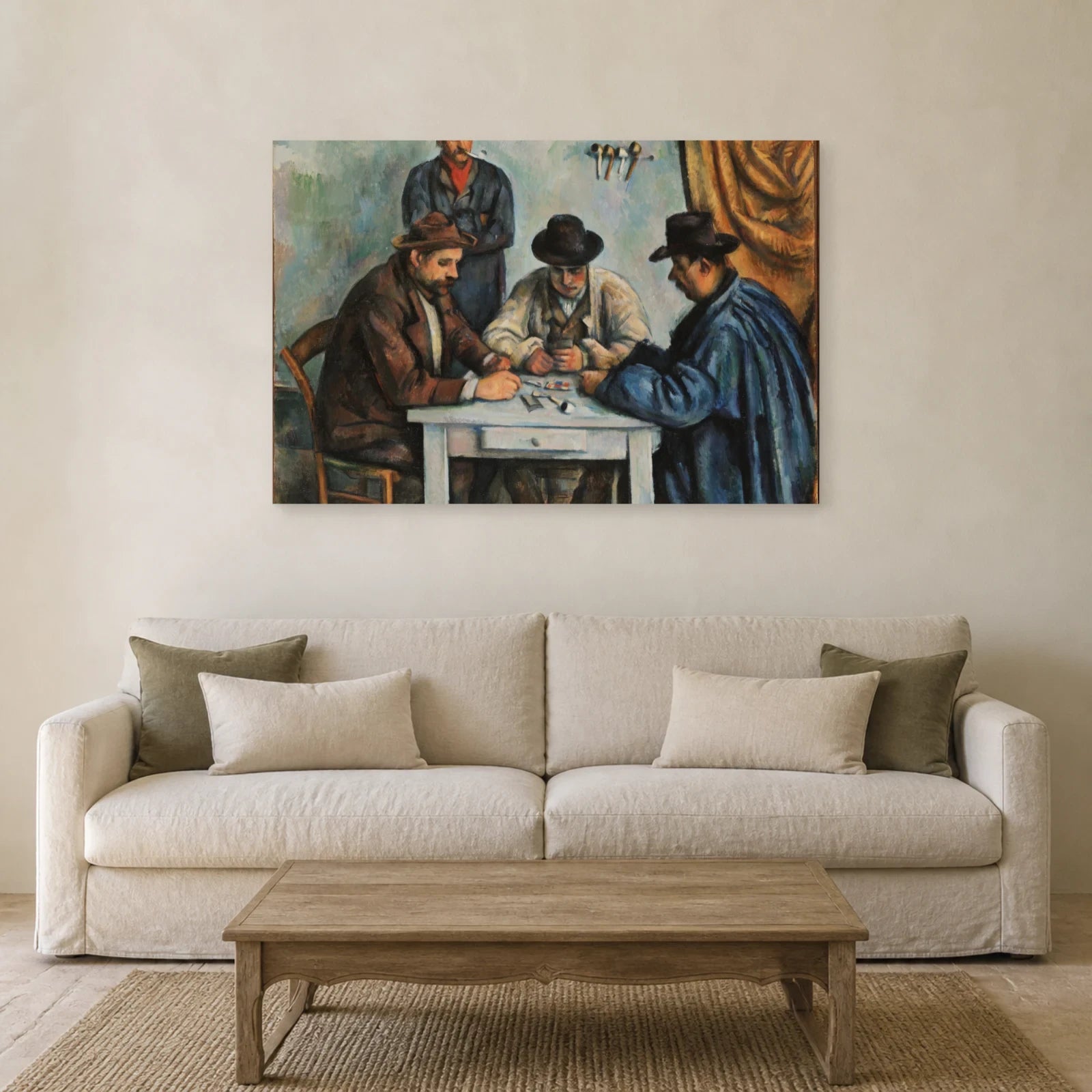 Tableau Les Joueurs de cartes – Paul Cézanne dans un salon - Art Virtuoso
