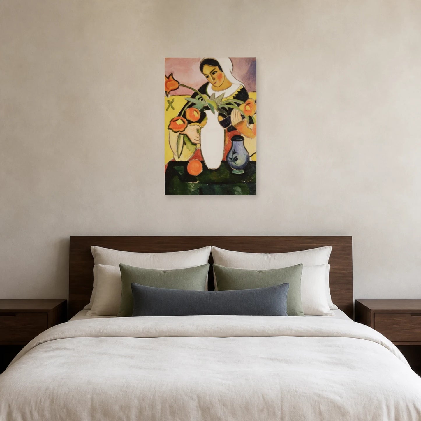 Tableau Joueuse de luth – August Macke dans une chambre - Art Virtuoso