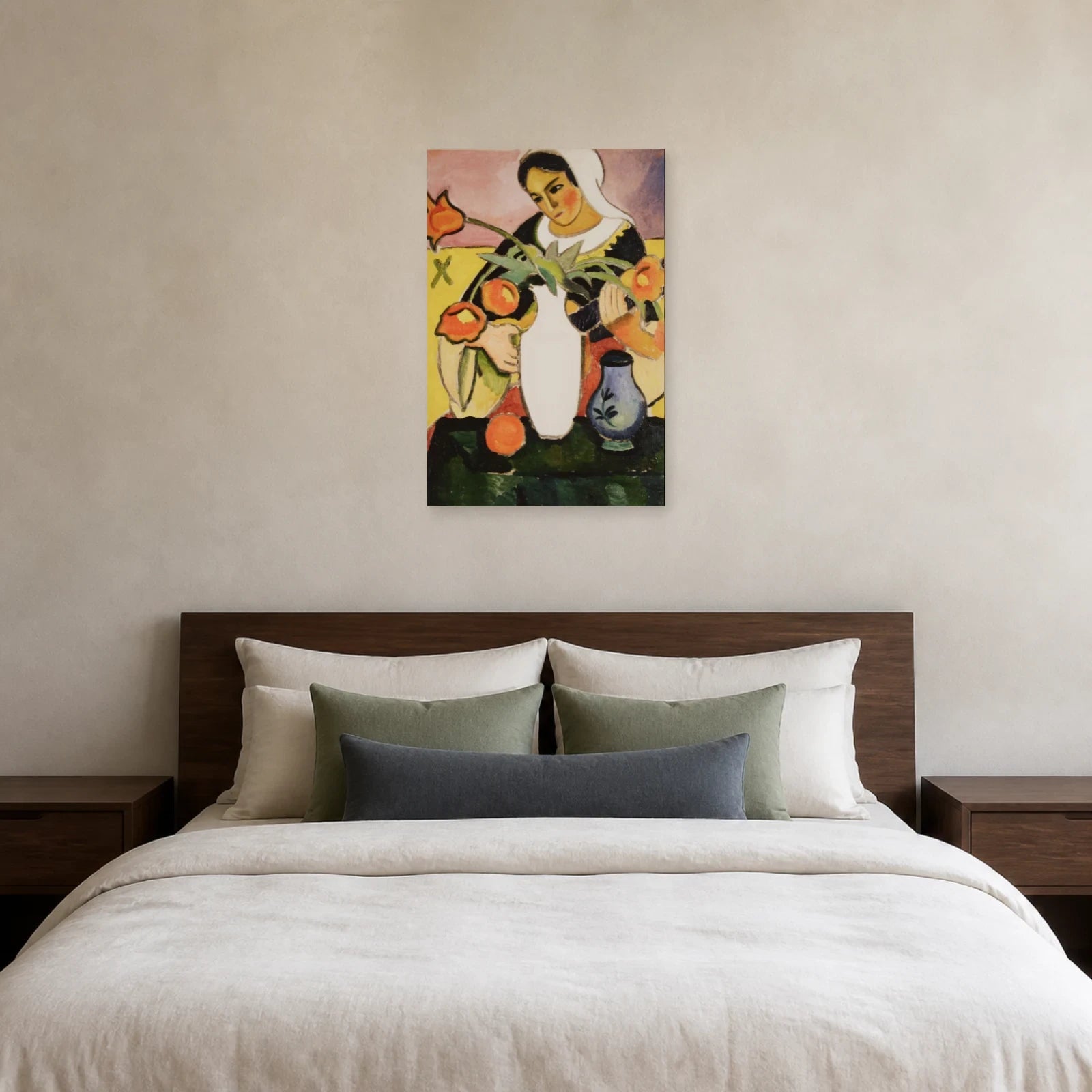 Tableau Joueuse de luth – August Macke dans une chambre - Art Virtuoso