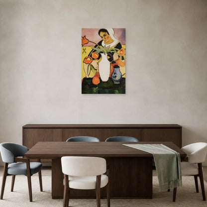 Tableau Joueuse de luth – August Macke dans une salle à manger - Art Virtuoso
