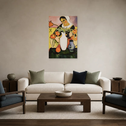 Tableau Joueuse de luth – August Macke dans un salon - Art Virtuoso