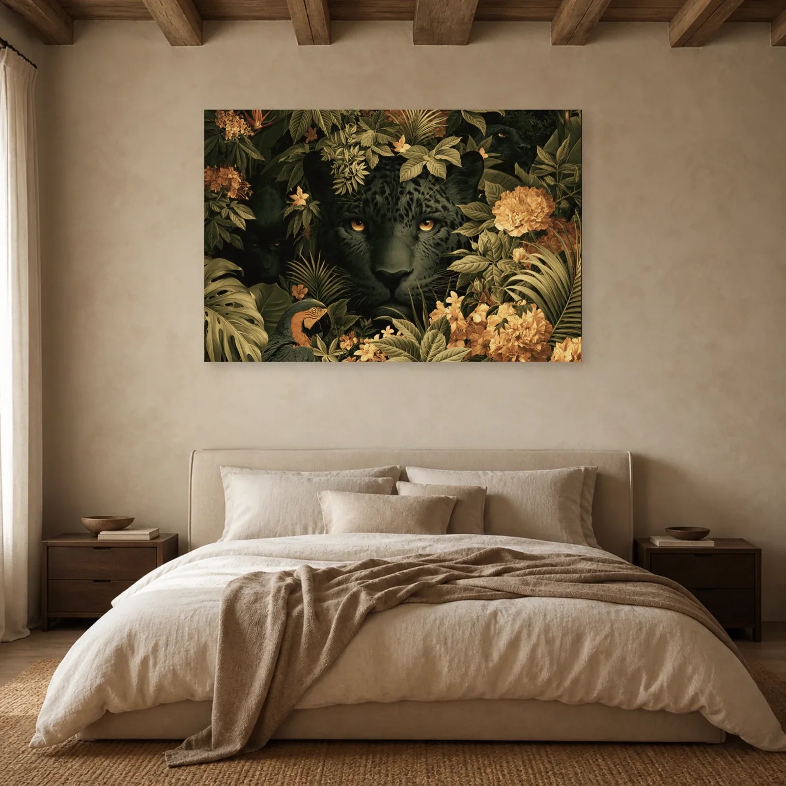 Tableau Jungle Animaux Cache-Cache dans une chambre apaisante