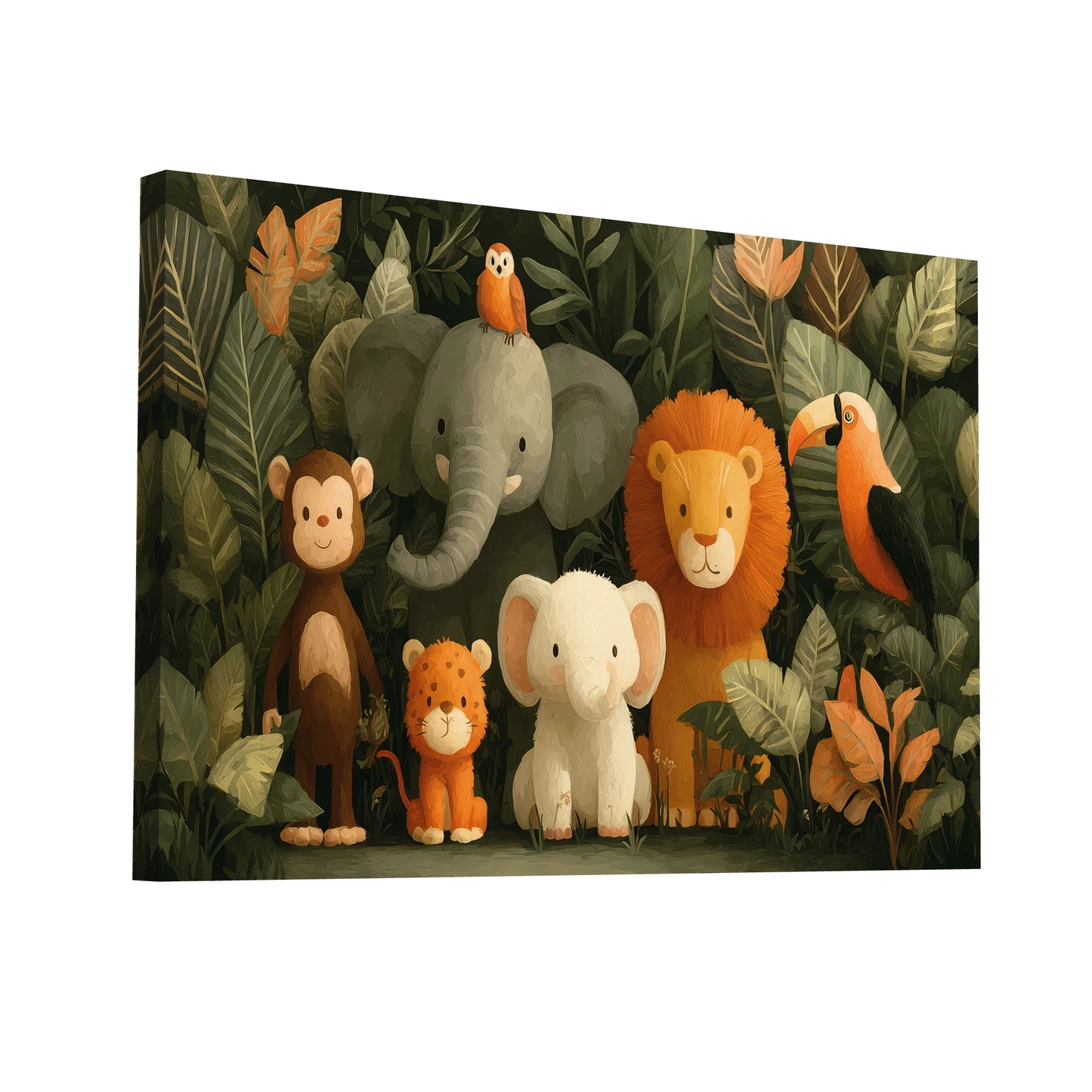 Product Hero 3D WebP Tableau Jungle Chambre Enfant : Safari des Amis - Art Virtuoso