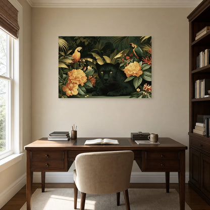Tableau Jungle Chambre Moderne Feuillage dans un bureau elegant