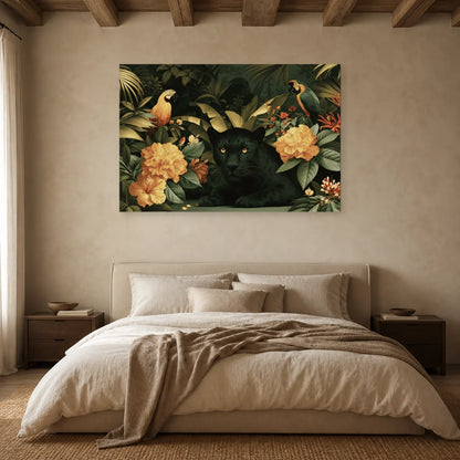 Tableau Jungle Chambre Moderne Feuillage dans une chambre apaisante