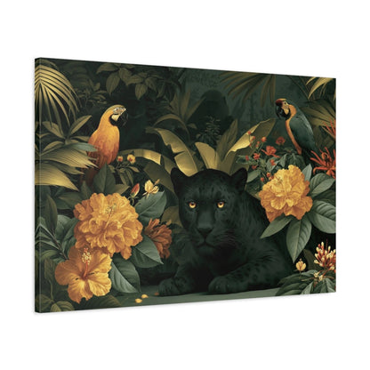 Tableau Jungle Chambre Moderne Feuillage - toile 3D avec bords imprimes visibles