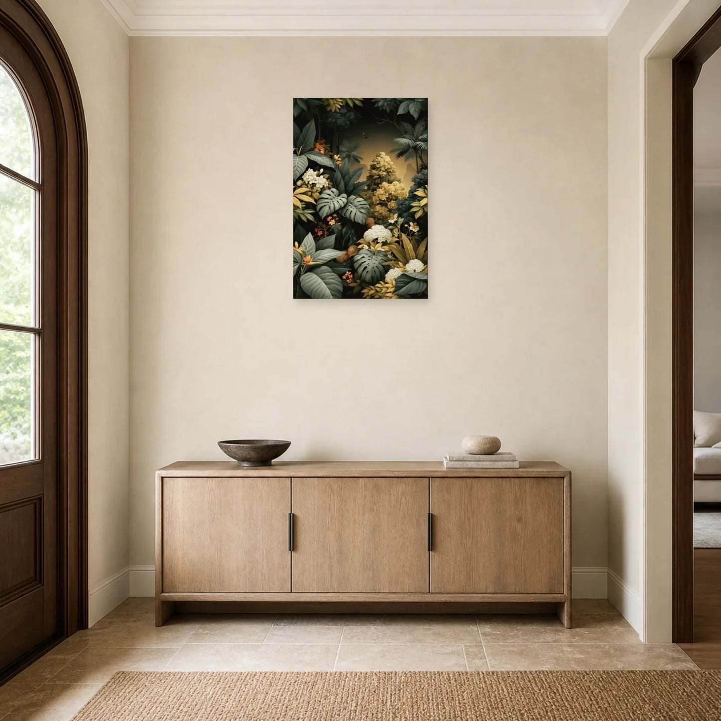 Tableau Jungle Feuillage Graphique dans une entree ou un couloir decore