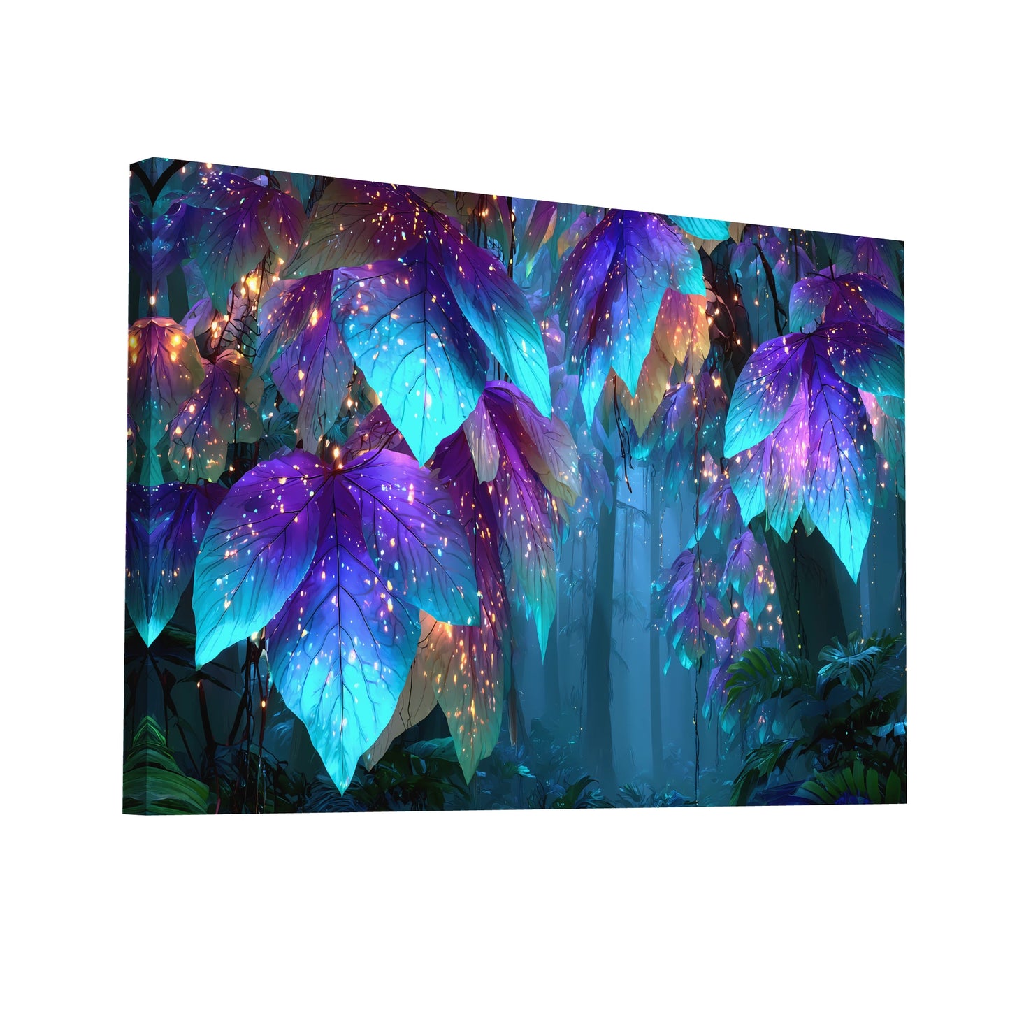 Product Hero 3D WebP Tableau Jungle Moderne : Feuillage Magique - Art Virtuoso