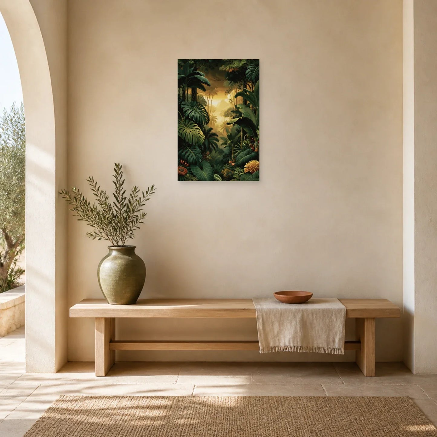 Tableau Jungle XXL Canopée dans une entree ou un couloir decore