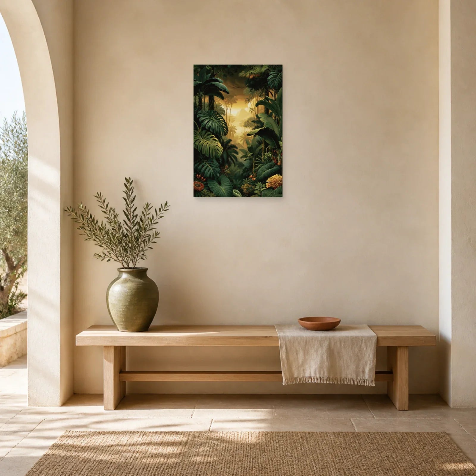 Tableau Jungle XXL Canopée dans une entree ou un couloir decore