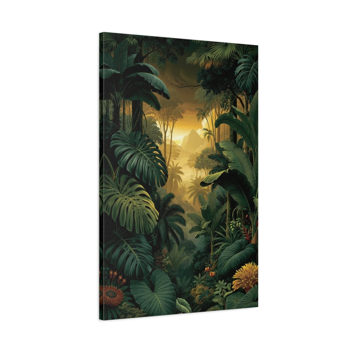 Tableau Jungle XXL Canopée - toile 3D avec bords imprimes visibles
