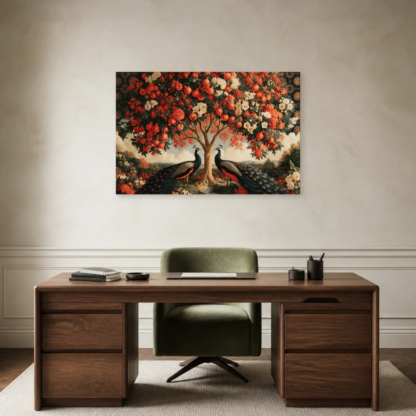 Tableau Kalpavriksha Arbre de Vie présenté dans un bureau - Art Virtuoso