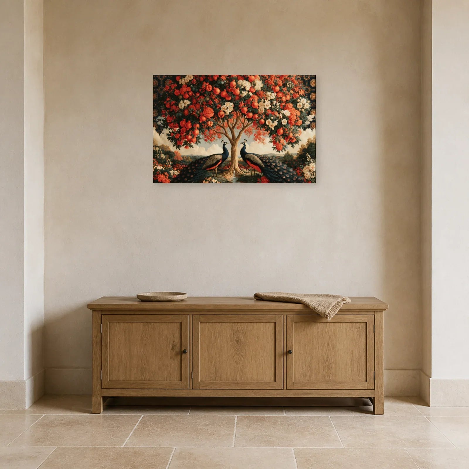 Tableau Kalpavriksha Arbre de Vie présenté dans une entrée - Art Virtuoso