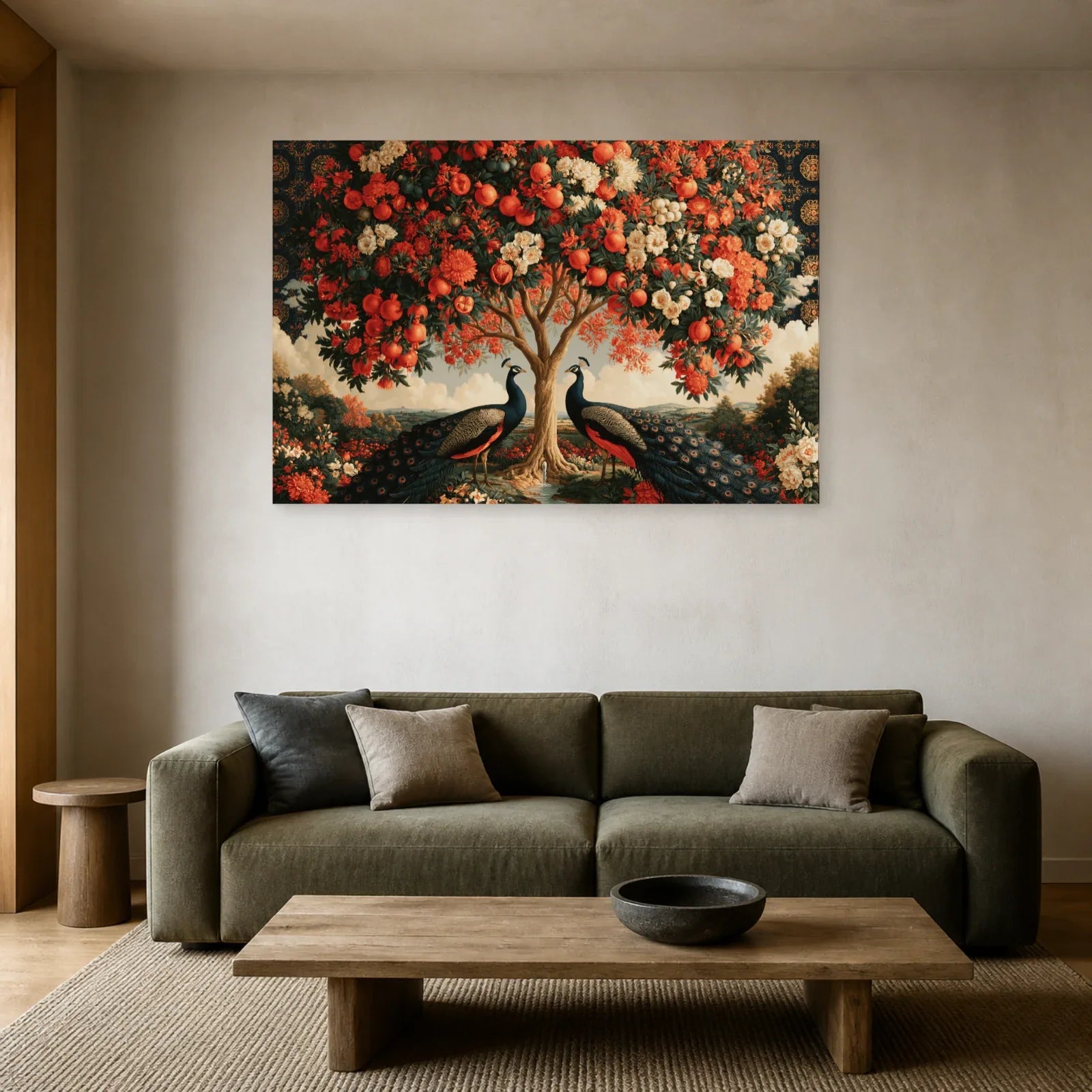 Tableau Kalpavriksha Arbre de Vie présenté dans un salon - Art Virtuoso