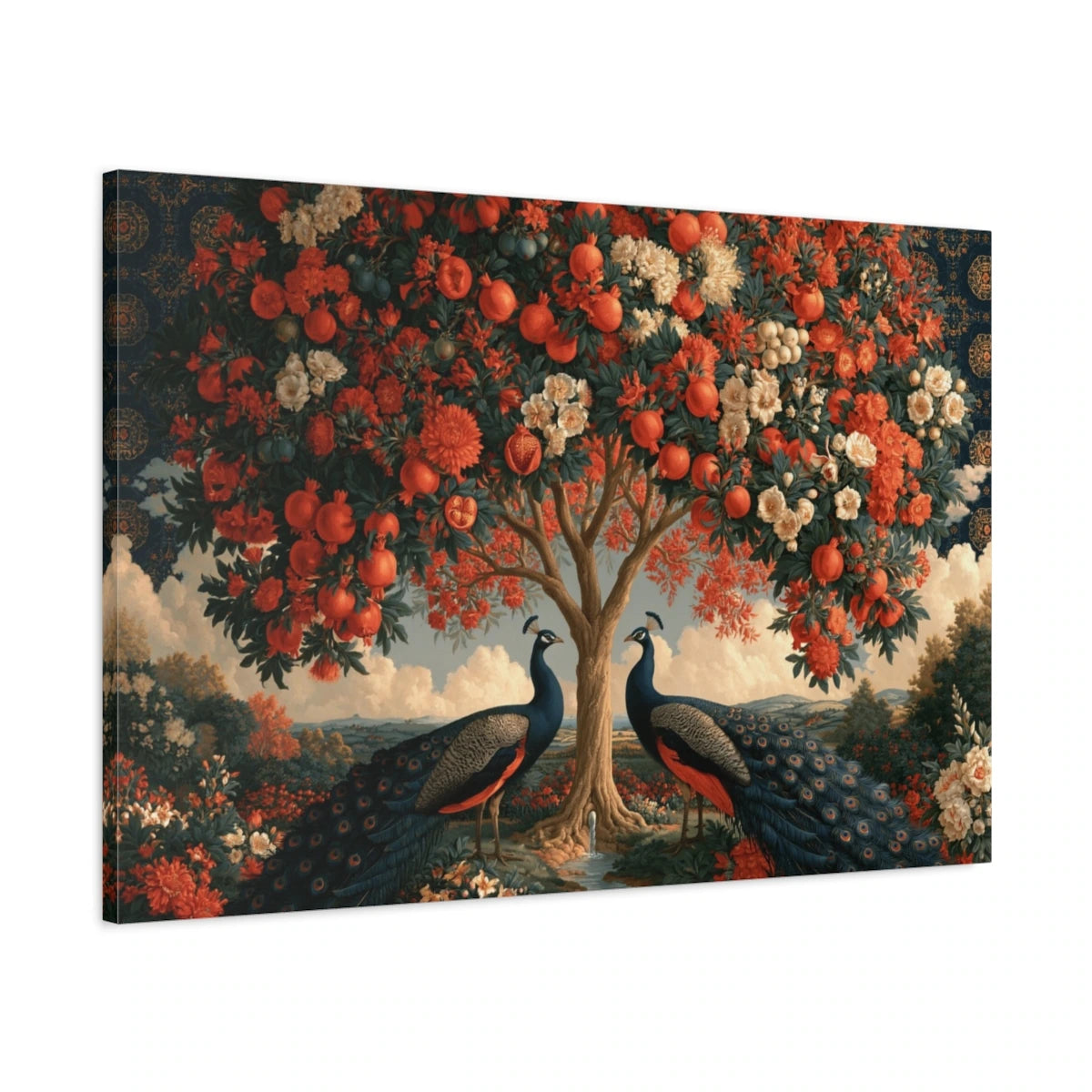 Tableau Kalpavriksha Arbre de Vie, vue latérale de la toile avec bords imprimés - Art Virtuoso