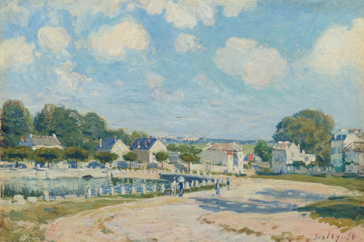Abreuvoir et place de village à Marly-le-Roi sous un grand ciel – toile format M