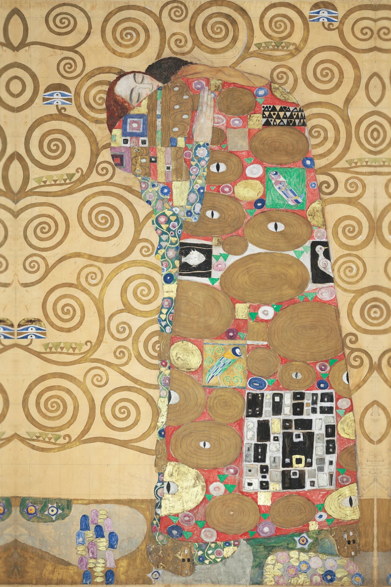 Tableau L’Accomplissement de Gustav Klimt – Frise Stoclet – reproduction fidèle sur toile, format L