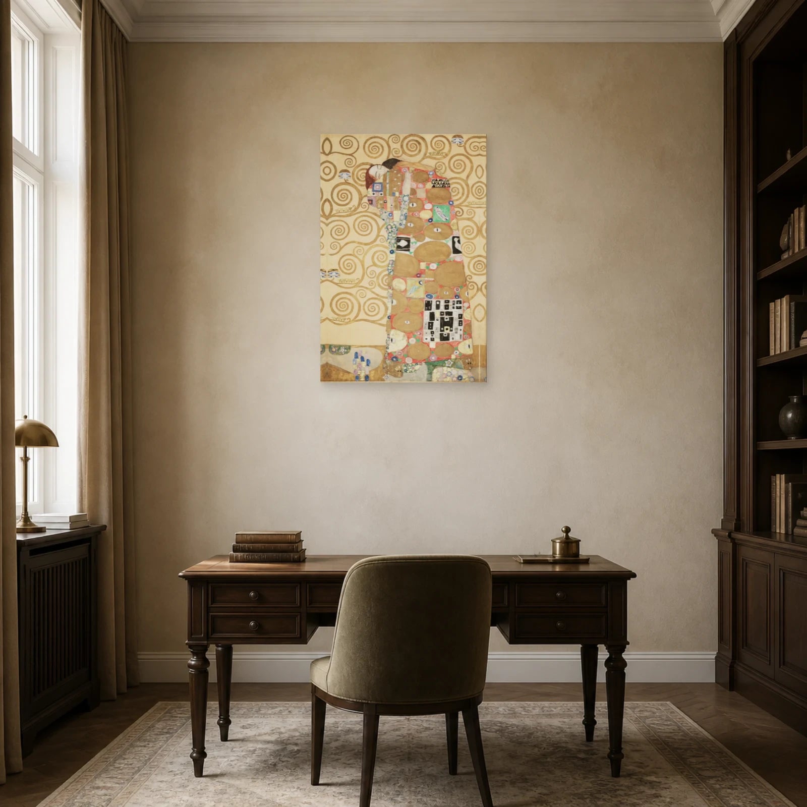 Tableau L’Accomplissement de Gustav Klimt – Frise Stoclet dans un bureau - Art Virtuoso