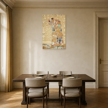 Tableau L’Accomplissement de Gustav Klimt – Frise Stoclet dans une salle à manger - Art Virtuoso