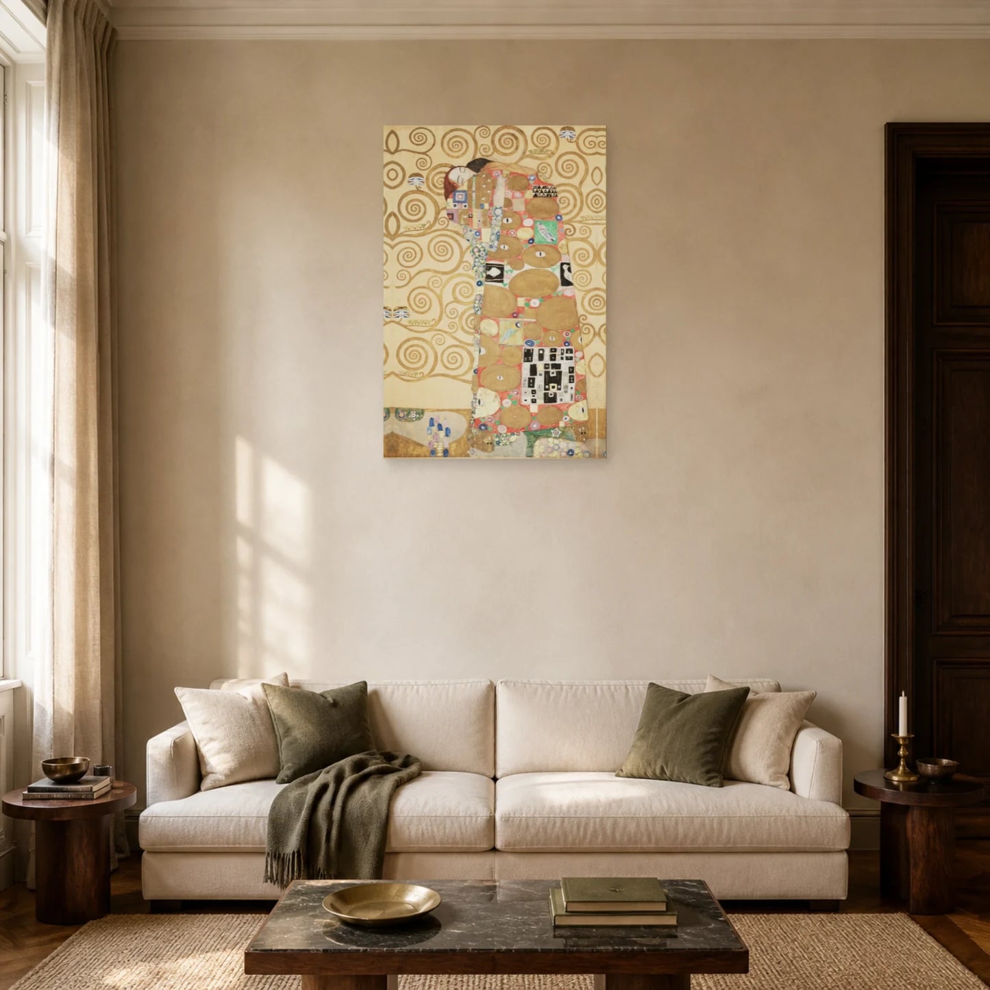 Tableau L’Accomplissement de Gustav Klimt – Frise Stoclet dans un salon - Art Virtuoso